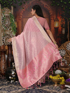 Shree Shyam Fashion Organza Light Pink Saree - Distacart