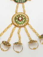 NVR Women's Gold-Polished CZ Stone-Studded Handcrafted Ring Bracelet - Distacart