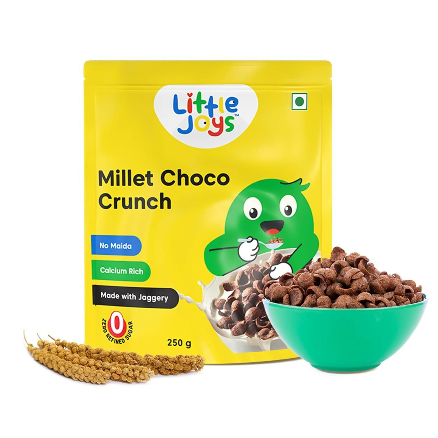 Little Joys Millet Choco Crunch Breakfast Cereal for Kids Made with Ragi, Jowar, Foxtail & Red Rice - Distacart