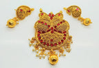 Pink Kemp Peacock Traditional Pendant Set