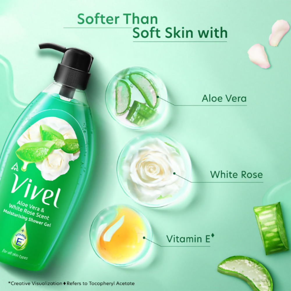 Vivel Aloe Vera & White Rose Scent Moisturizing Shower Gel