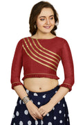 Aastha Fashion Women's Maroon Art Silk Designer Party Wear Readymade Blouse