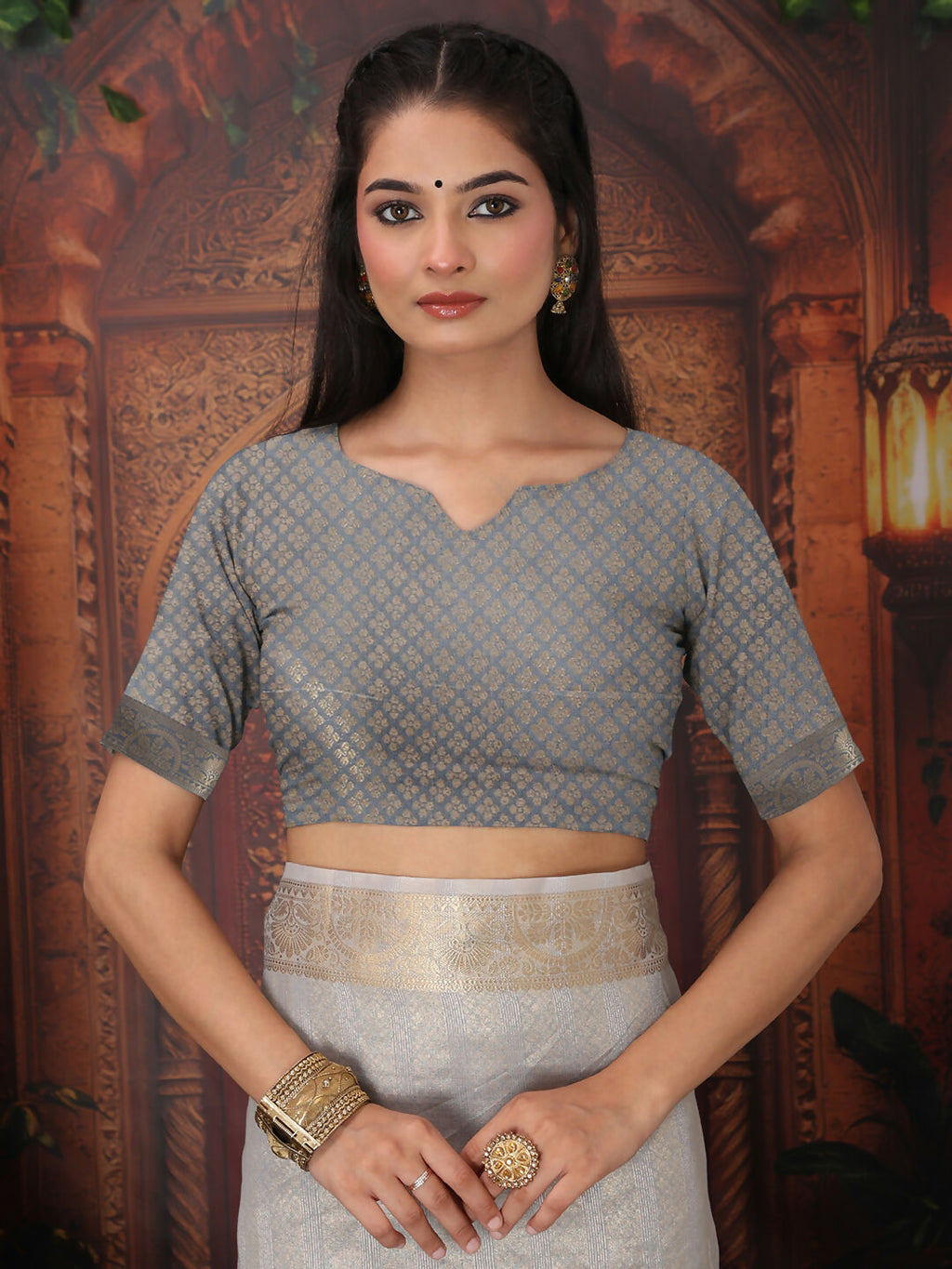 Shree Shyam Fashion Organza Gray Saree - Distacart
