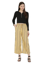 Asmaani Beige Color Rayon Fabric Stripped Palazzo