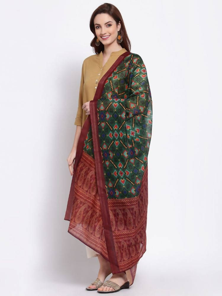 Myshka Women's Latest Multi Cotton Silk Printed Casual Dupatta