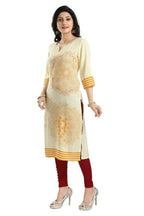 Snehal Creations Yellow Rayon Textured Print Long Kurta For Women - Distacart