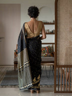 Suta Black Ethnic Motifs Cotton Blend Saree - Distacart