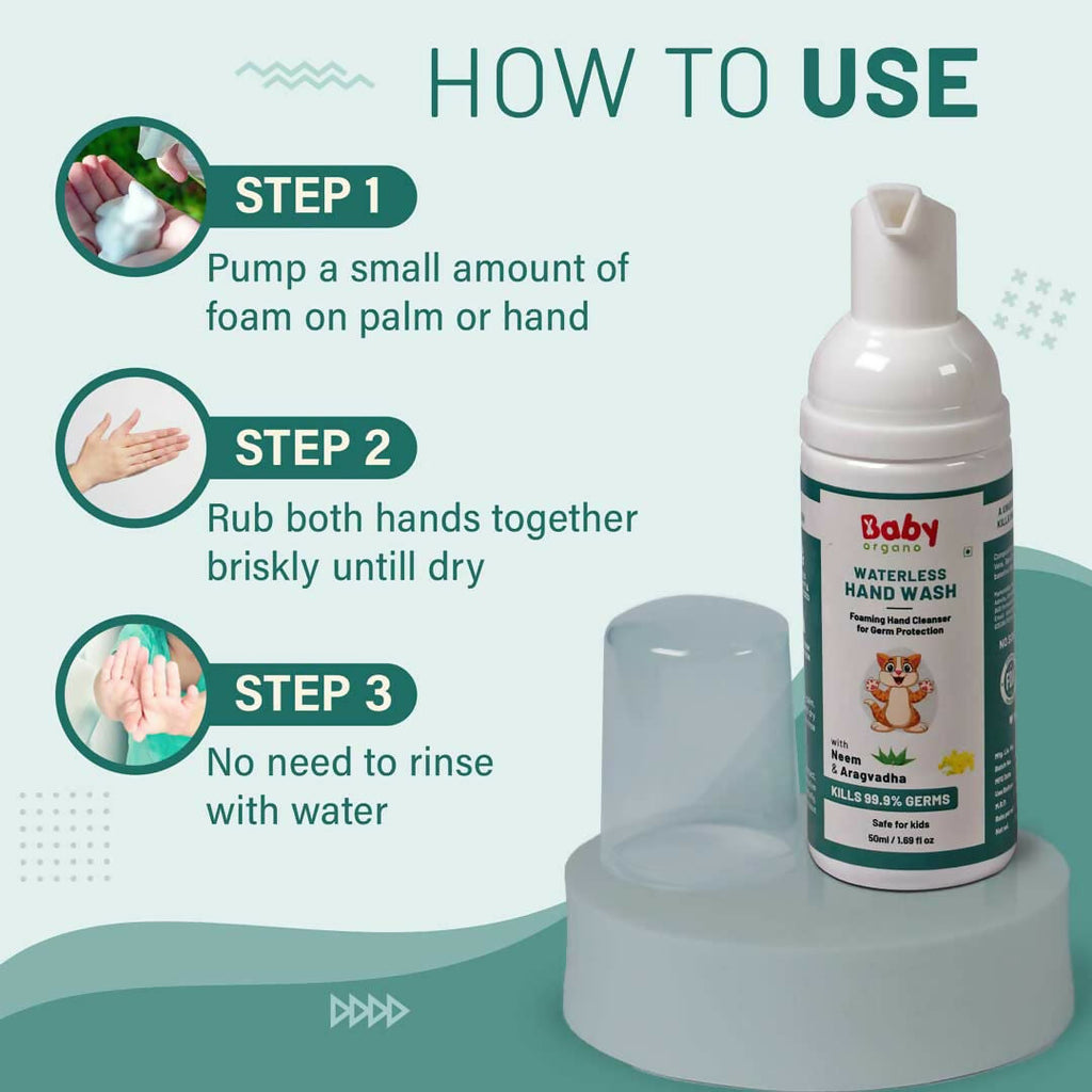 Babyorgano Non Alcoholic Foam Based Waterless Hand Wash for Kids - Distacart