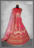 Pink Velvet Thread With Hand Work Lehenga Choli - Nimaya Tyohar