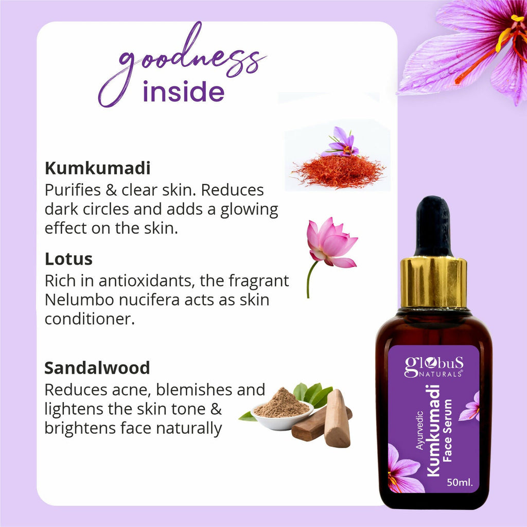 Globus Naturals Ayurvedic Kumkumadi Skin Lightening Face Serum - Distacart