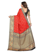 Vamika Red Printed Art Silk Saree