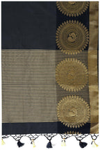 Mimosa Women's Banarasi Tussar Silk Black Saree - Distacart