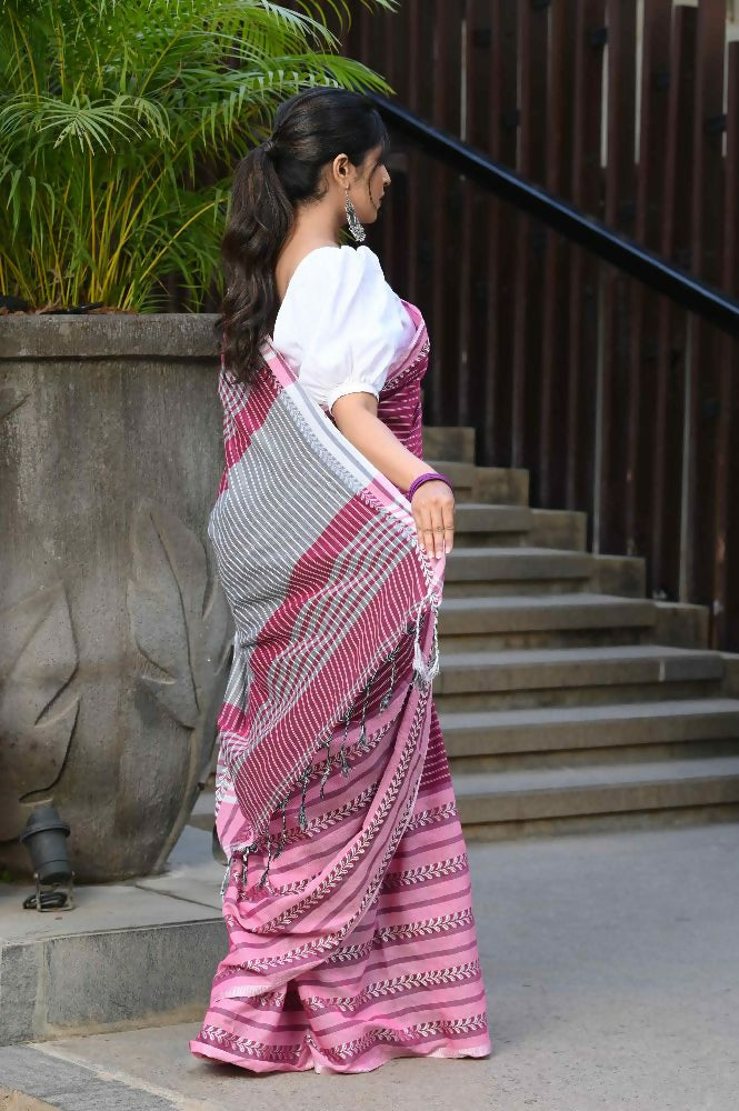 Beatitude Multicolor Cotton Tanchori Handloom Saree