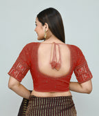 Joban Fashion Women's Red Embroidered Stitched Blouse - Distacart