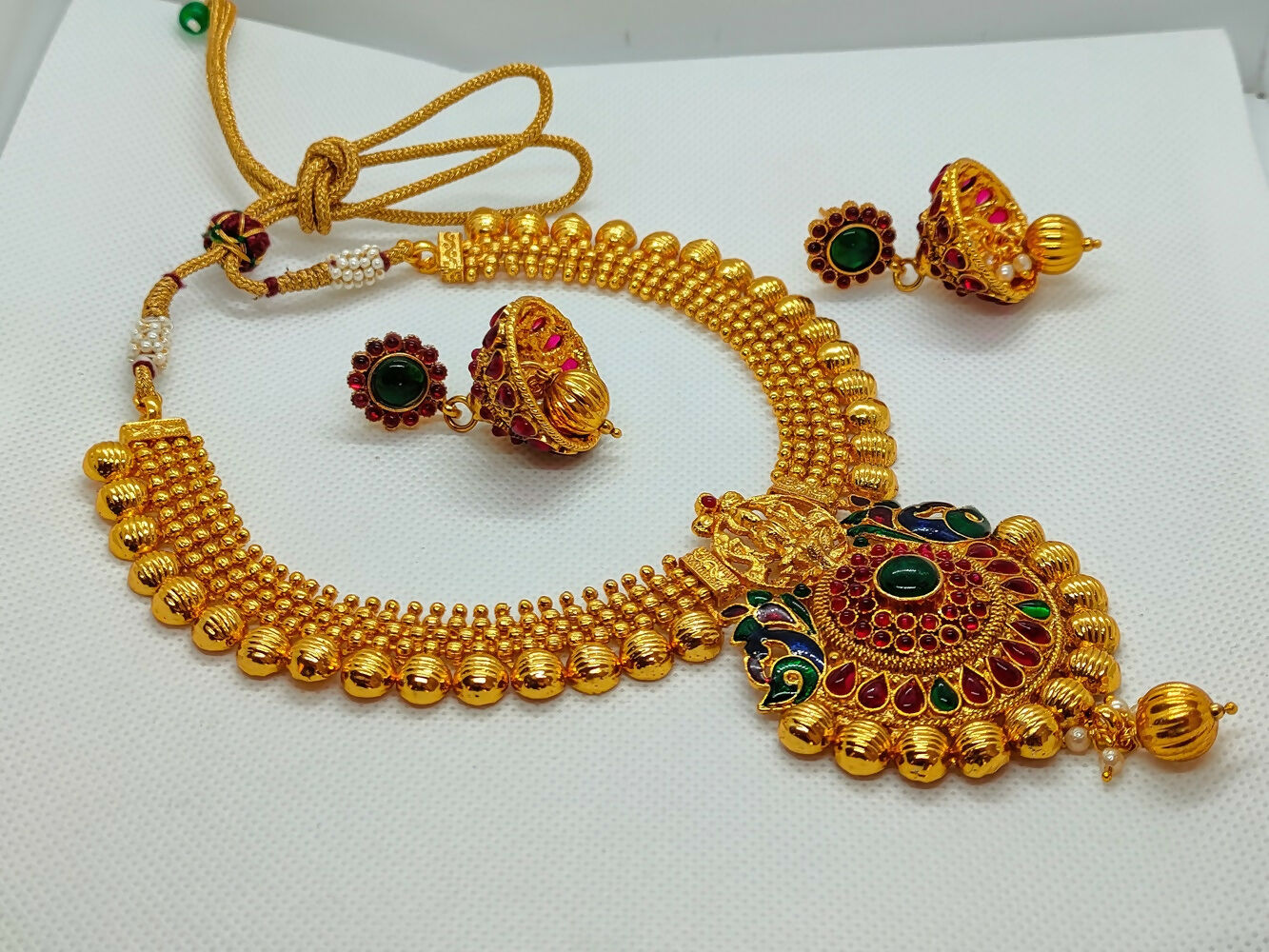 Multicolor Kemp Temple Necklace Jewelry Set - Distacart