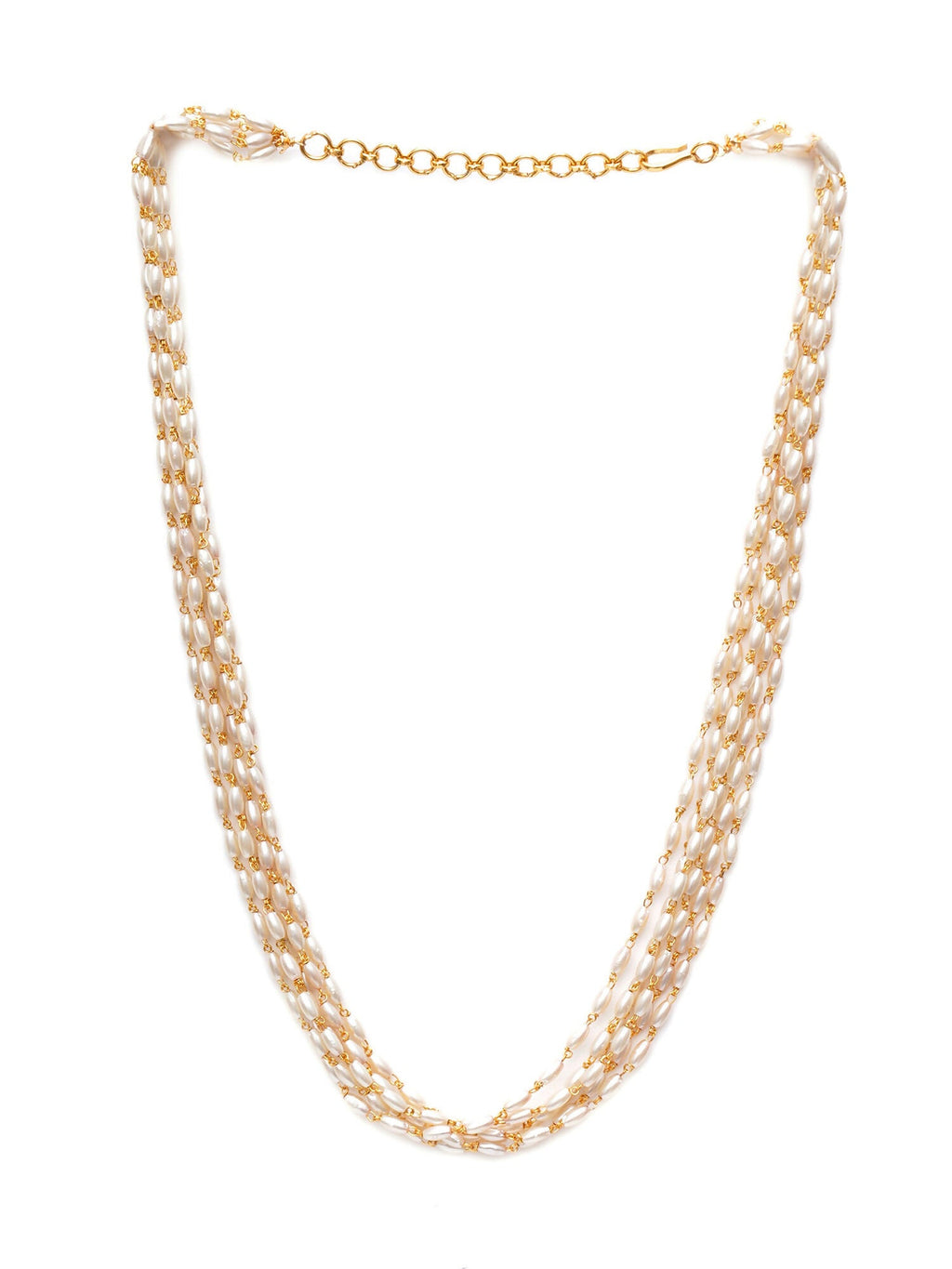 Layered Pearl Neckpiece (Gold) - Ruby Raang