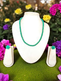 Inhanns Crystal Bloom – Single Line Necklace + Studs - Sea Green