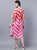 Myshka Women's Multicoloured Striped Kaftan Dress - Distacart