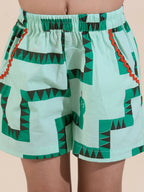 Snakes and Ladders Girls Green Table Print Top and Shorts Sets from Siblings Collection