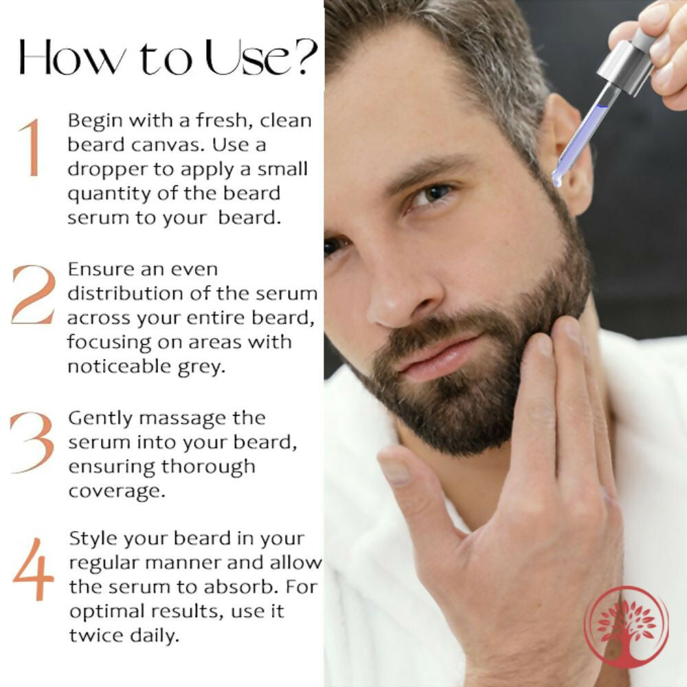 Ivory Natural Greys Beard Serum Restore Natural Black Color Of Grey White Beard - Distacart