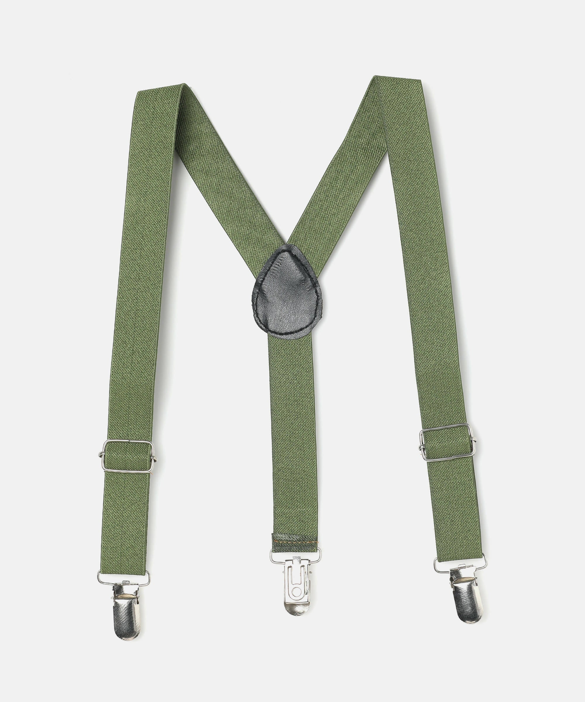 Manet Boys Solid Suspenders - Olive Green