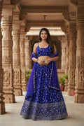 Lehenga Mart Designer Indian Wedding Lehenga Choli-Blue - Distacart
