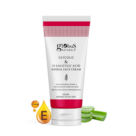 Globus Naturals Glycolic & 1% Salicylic Acid Herbal Anti Acne Face Cream
