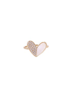 NVR Women's Gold-Polished Stylish Ring With Ad Stones