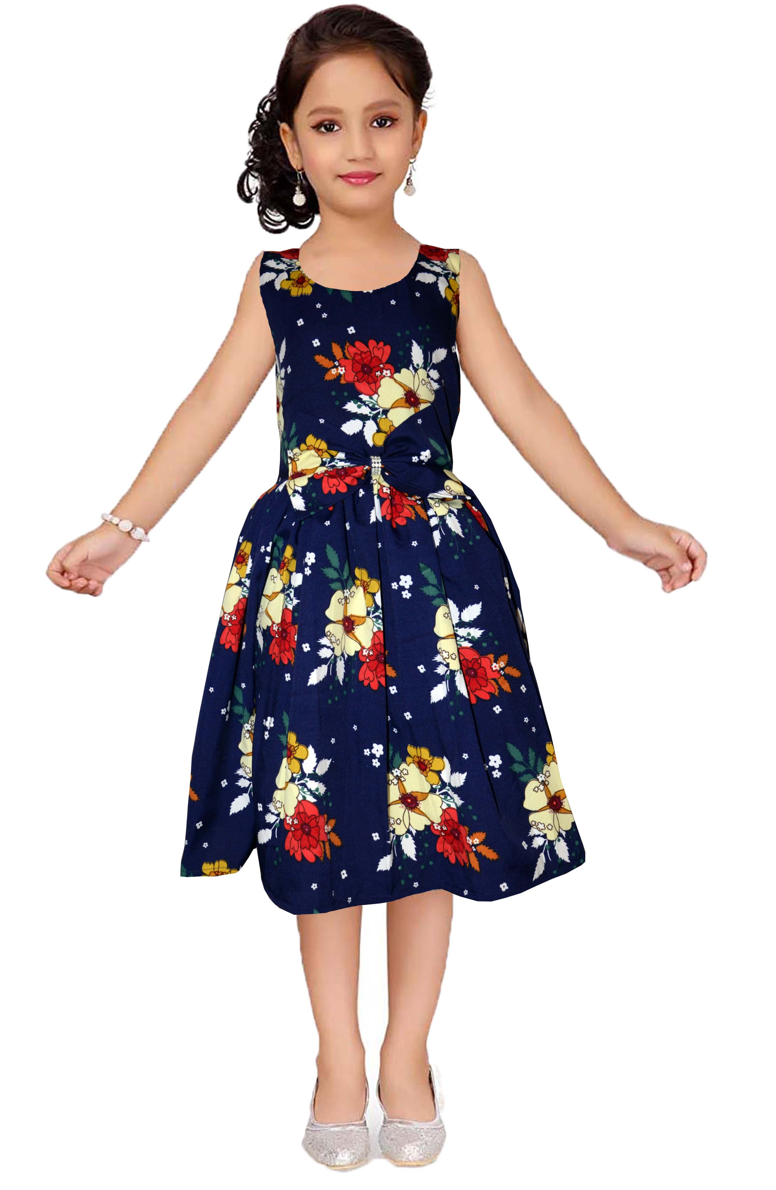 Asmaani Kids Party Wear Stylish Dresses, Perfect for Parties, Functions & Vacations - Navy Blue
