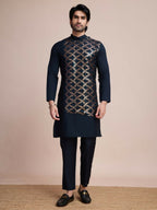 Vastranavya Traditional Festival Wear Pure Silk Thread & Sequence Embroidered Work Kurta