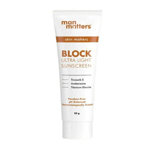 Man Matters BLOCK Ultra Light Sunscreen SPF 30PA+++, UVA, UVB