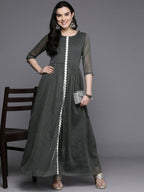Ahalyaa Women's Traditional wear Kurta Set - Grey