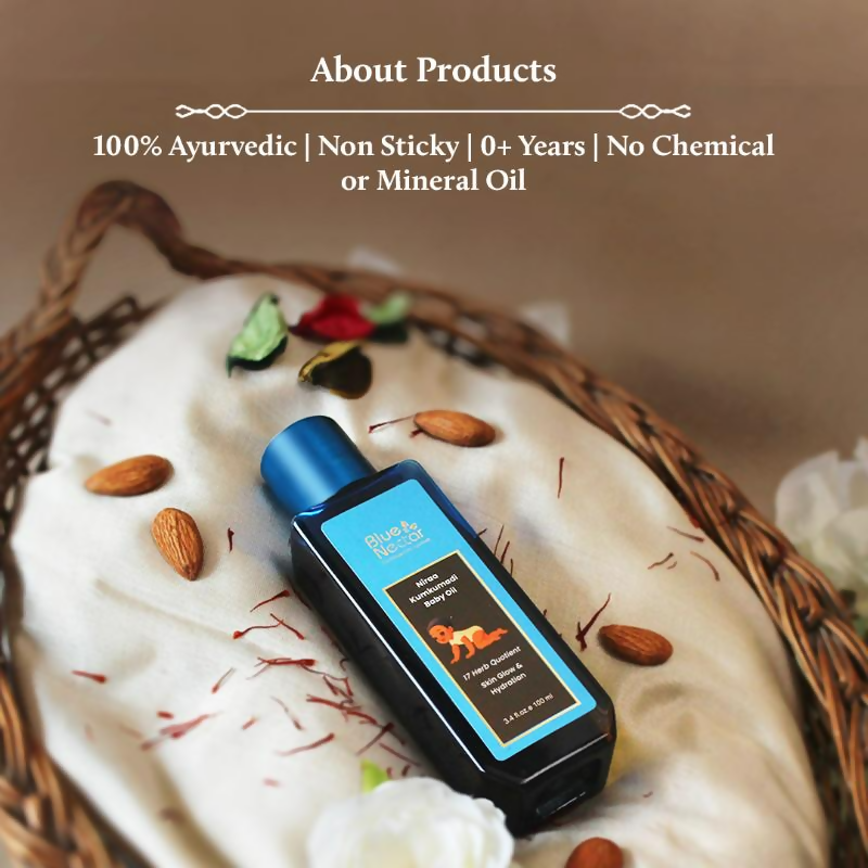 Blue Nectar Baby Oil with Pure Kumkumadi Oil