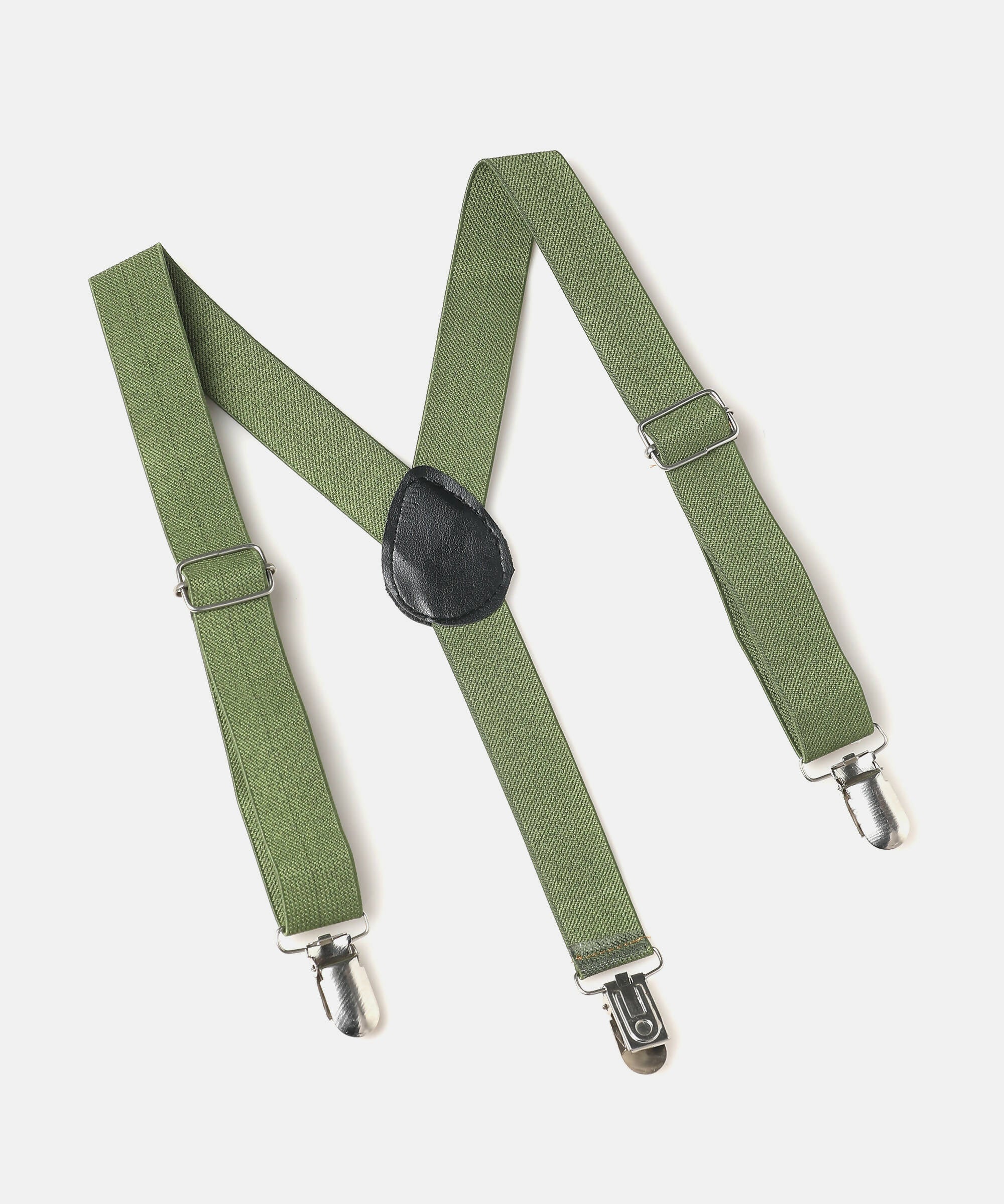 Manet Boys Solid Suspenders - Olive Green