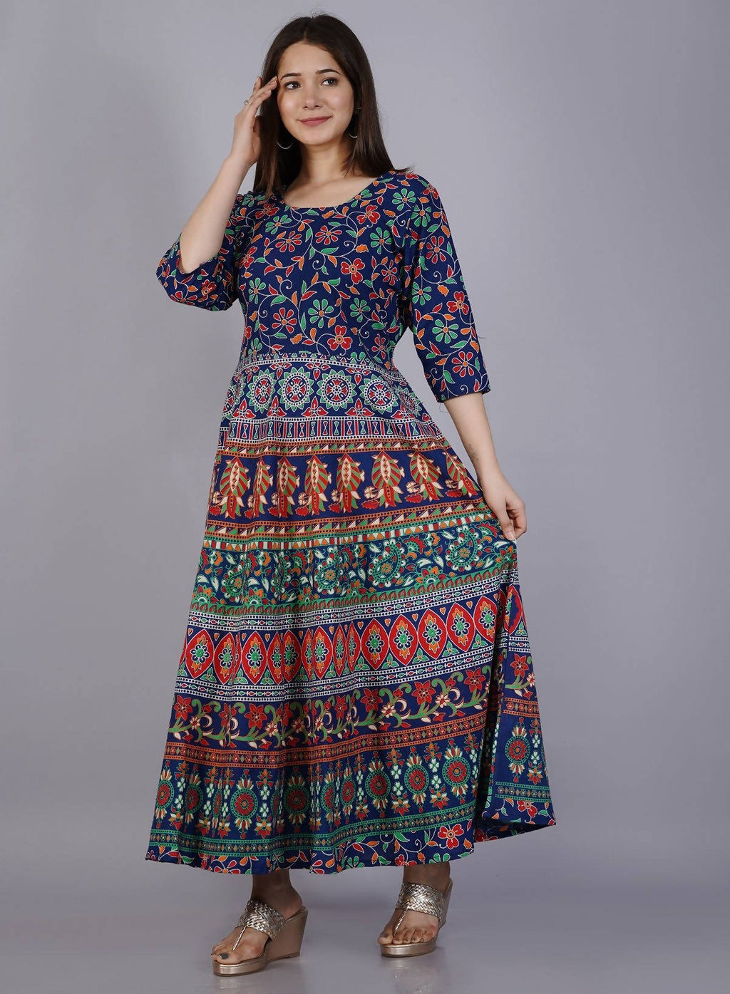 Vamika Multicolor Cotton Printed Party/Casual Wear Kurti (GAM18K)