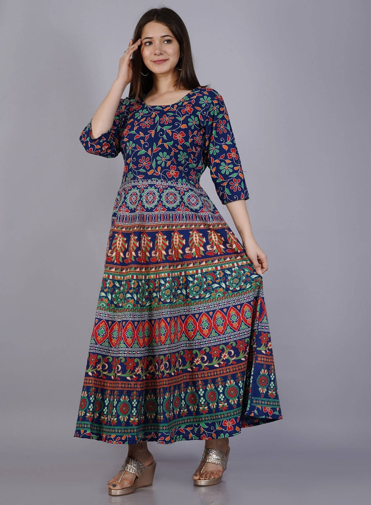 Vamika Multicolor Cotton Printed Party/Casual Wear Kurti (GAM18K)