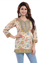 Snehal Creations Elegant Faux Crepe Printed Short Kurti Tunic