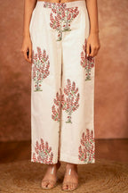 Joban Fashion Off White Pink Hand Block Printed Cotton Suit Set - Distacart