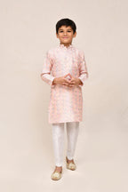 Joban Fashion Art Silk Baby Pink Kurta With Straight Fit Pant