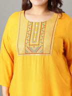 Sztori Floral Embroidered Yoke Design Sequined Straight Kurta