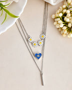 VOJ Beads Silver Plated Stainless Steel Layered Chain
