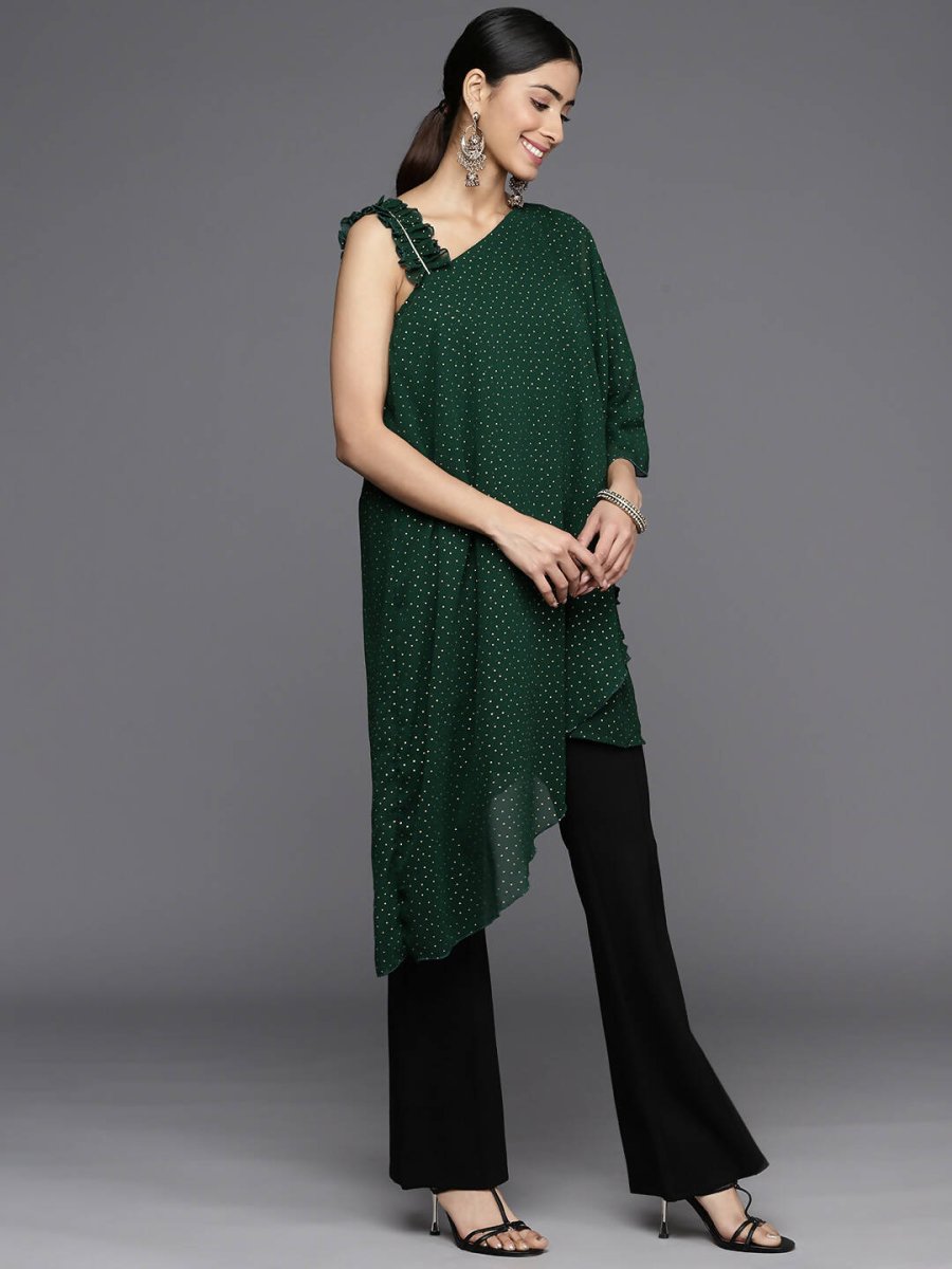 Ahalyaa Women's Traditional wear Tunic - Dark Green