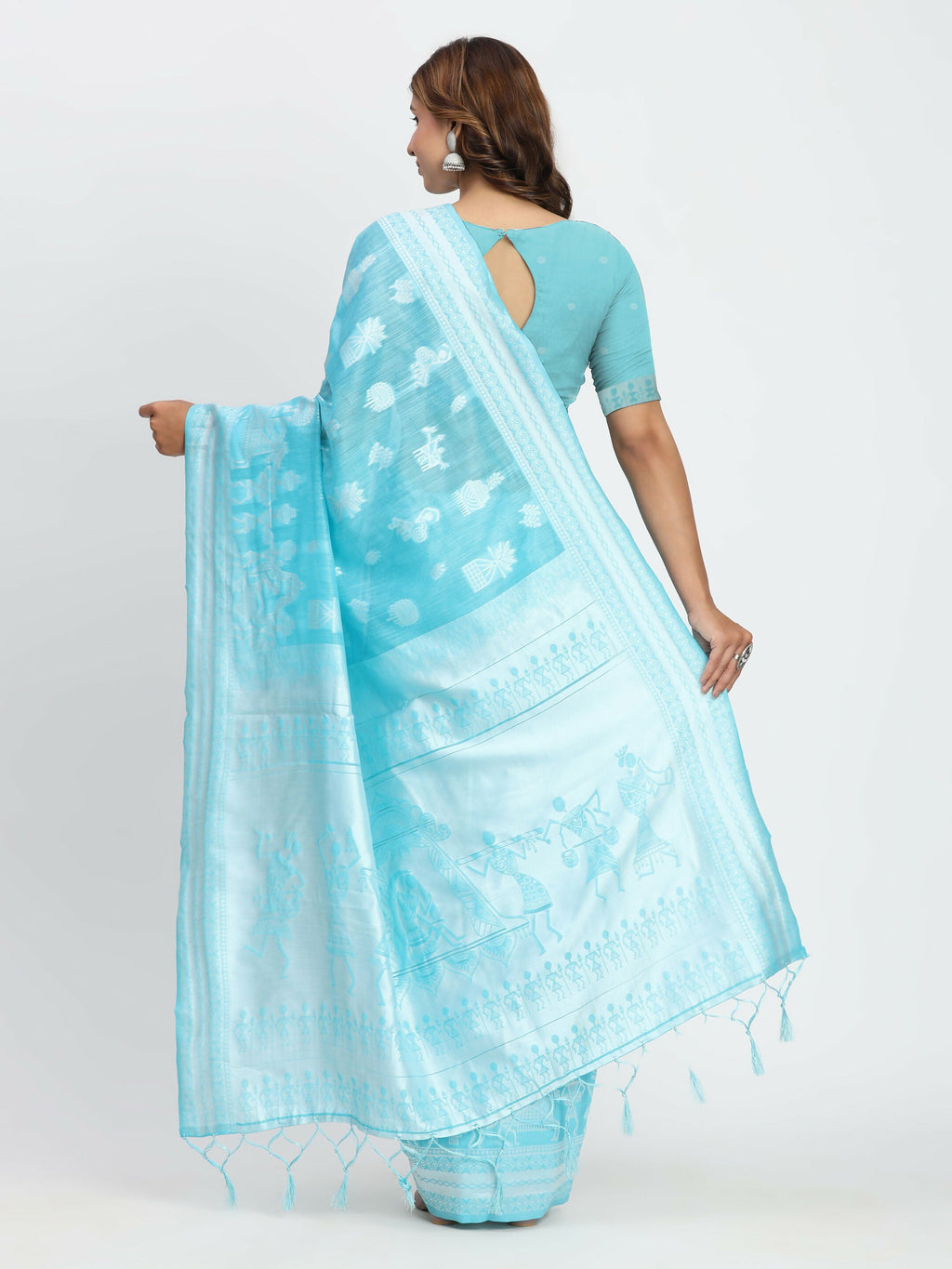 Shree Shyam Fashion Linen Cotton Grey Saree - Distacart