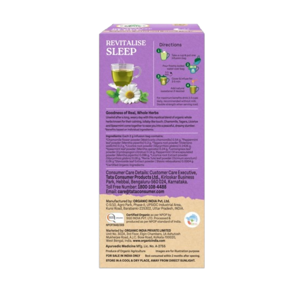 Organic India Revitalise Sleep Teabags - Distacart