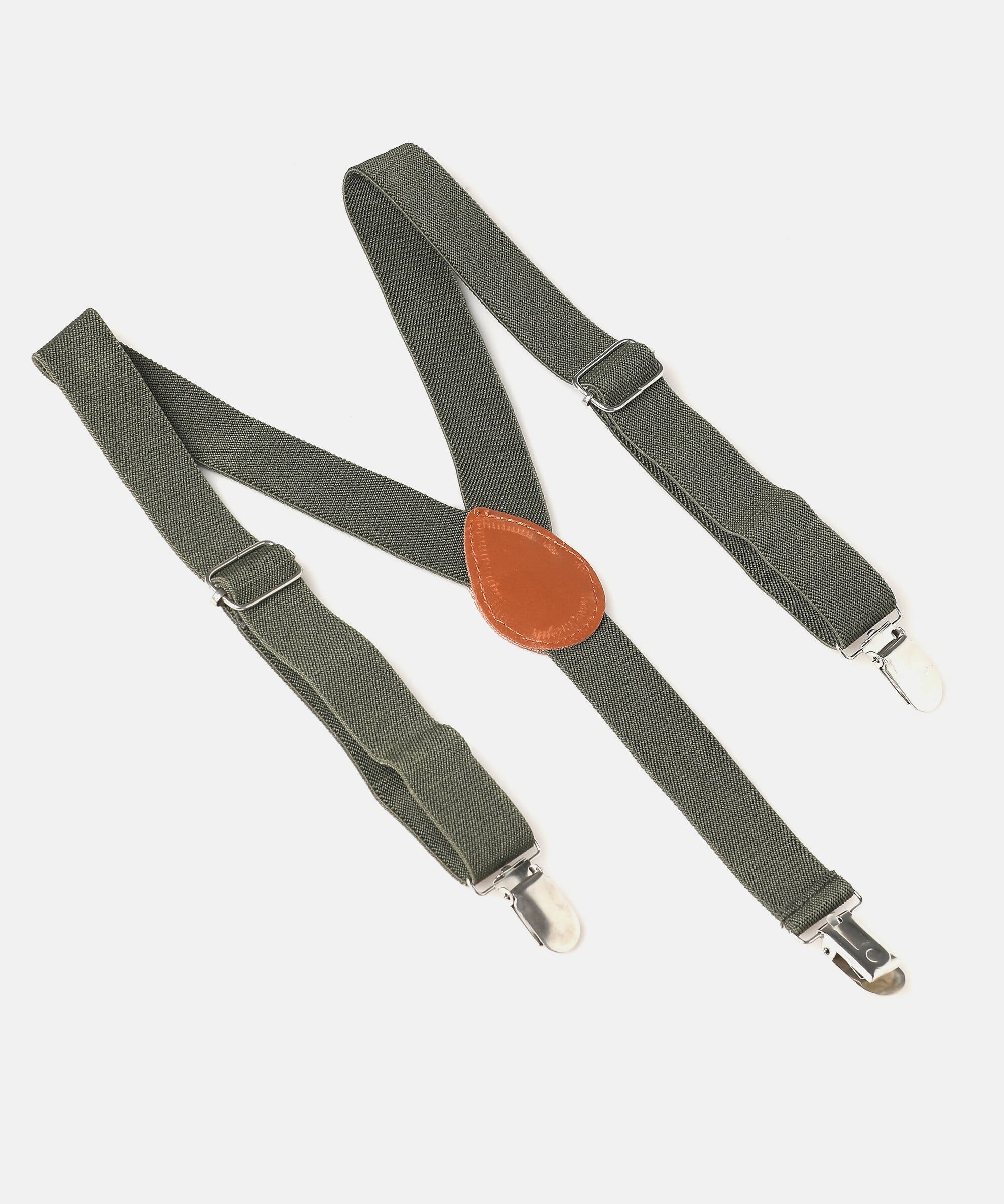 Manet Boys Solid Suspenders - Bottle Green