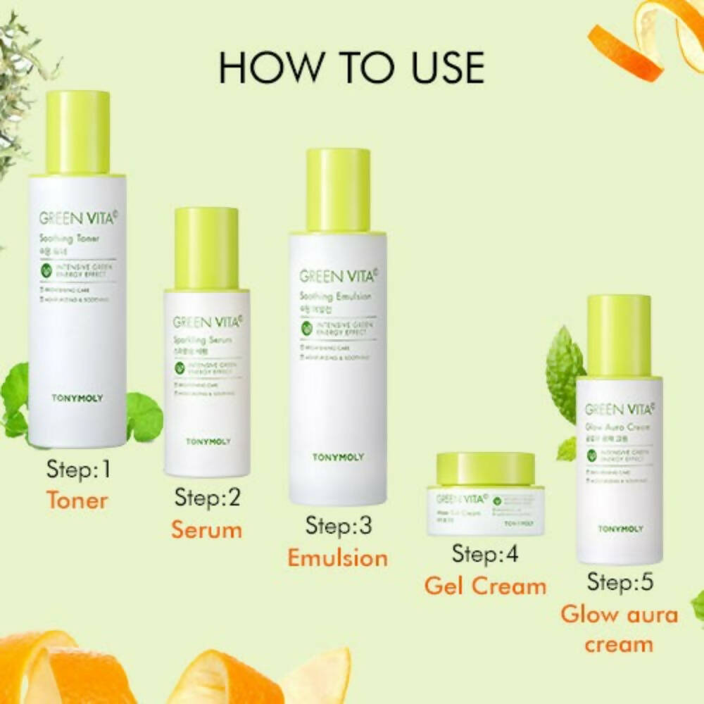 Tonymoly Green Vita C Glow Aura Cream - Korean Skincare