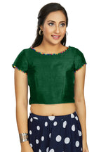 Aastha Fashion Women's Bottle Green Art Silk Designer Party Wear Readymade Blouse