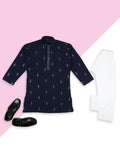 Joban Fashion Kids Island Traditional Ethnic Wear with Silk Sequence Embroidery Kurta and Pyjama Set - Blue - Distacart