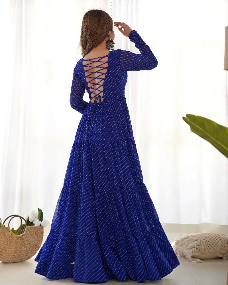 Joban Fashion Royal Blue Kurta Set Chanderi Sequence Embroidery Work - Distacart