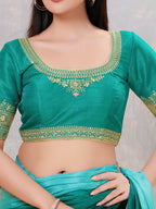 Joban Fashion Women Silk Rama-Green Stitched Blouse